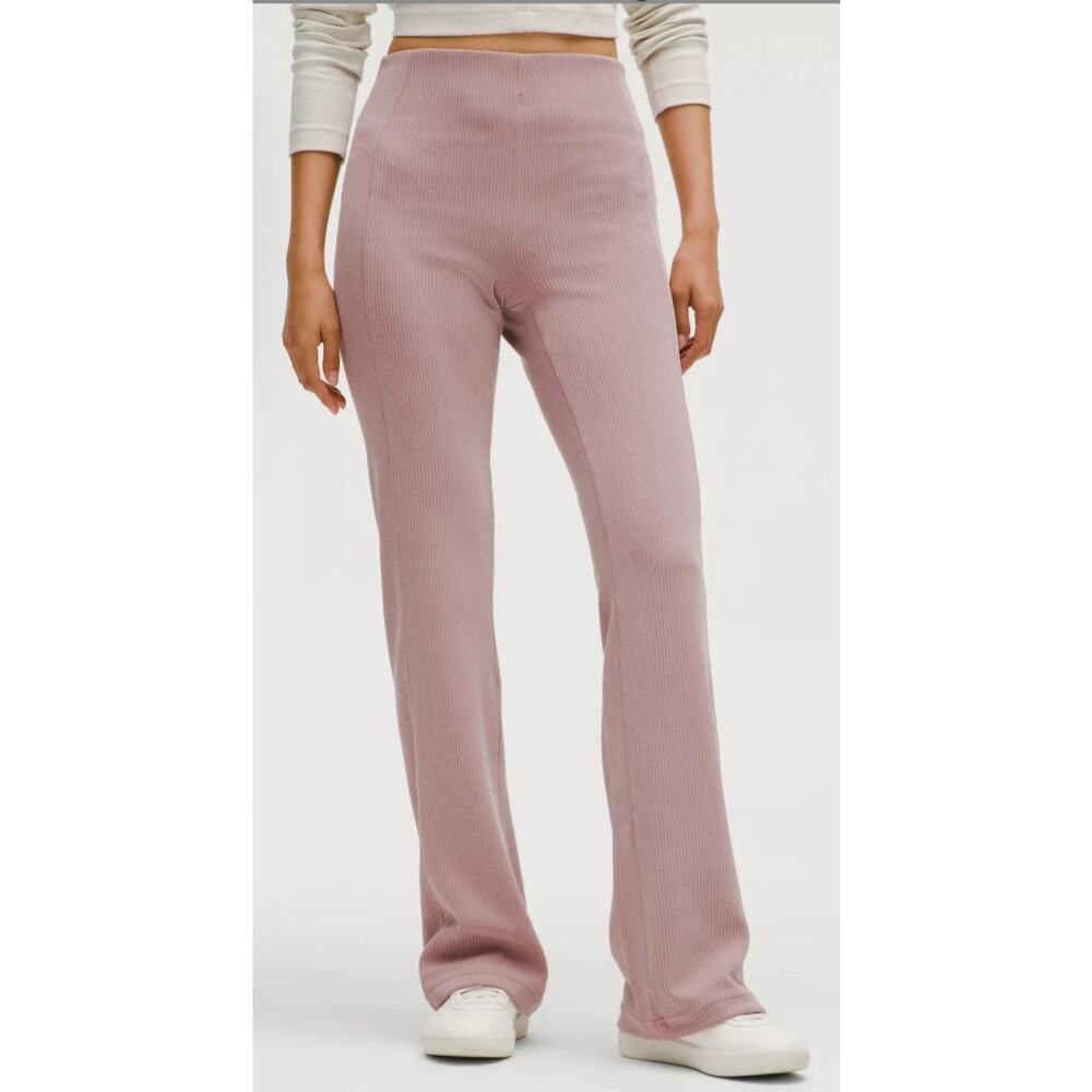 Lululemon Ribbed Flared Pants Size 6 - Softstreme High Rise Lounge/Athleisure